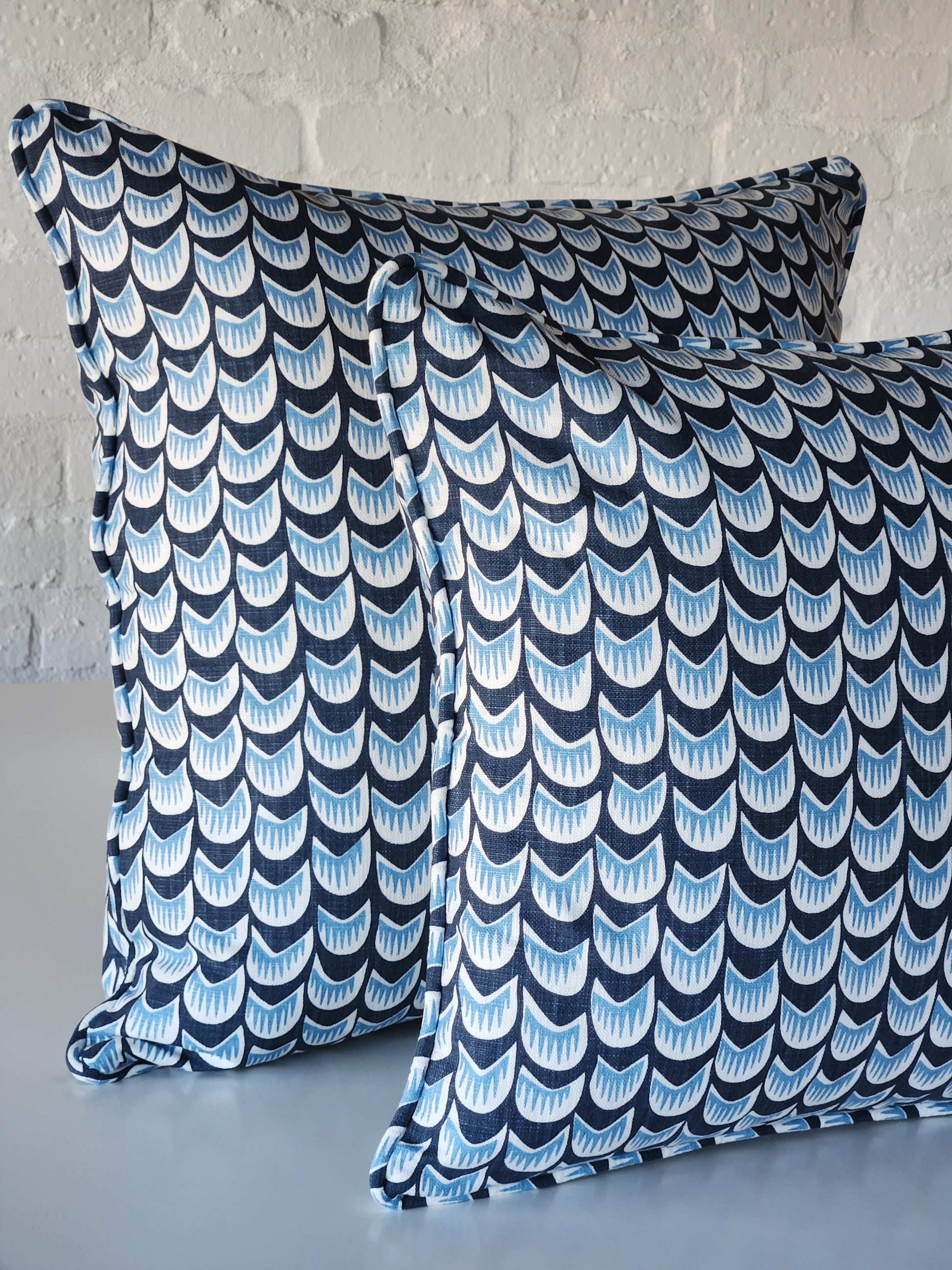 Cushion covers by Ming Green Cloth Co.